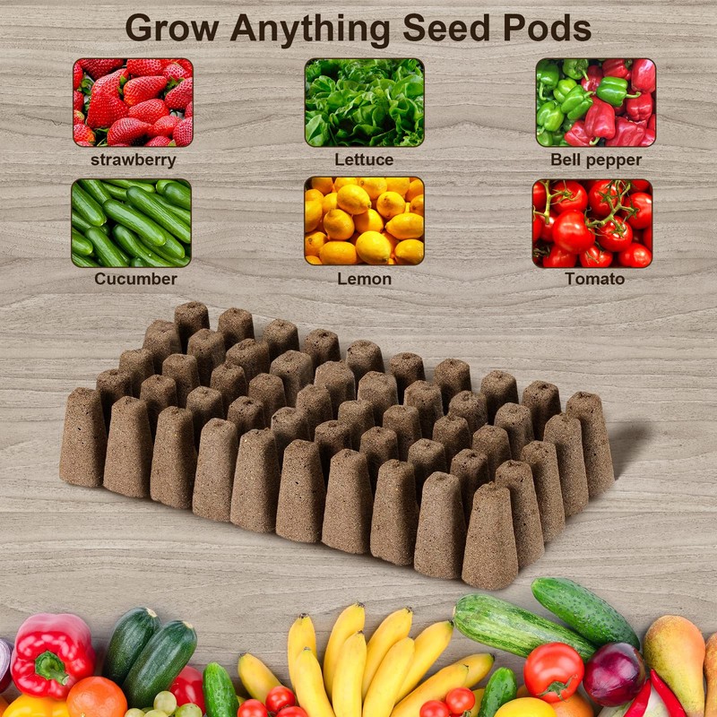 Haligo 100pcs Square Pods for Hydroponics Growing System, 50pcs Square