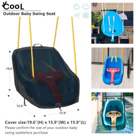 okcool Outdoor Toddler Swing Seat Cover,Outdoor Baby Swing Cover,A Wide Selection of Cute Colors and Patterns,Black