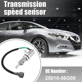 X AUTOHAUX Transmission Speed Sensor Car Transmission Sensor for Nissan Pickup Base XE 2.4L L4 - Gas 1995 25010-56G00 2 Pins Plastic Metal Silver Tone