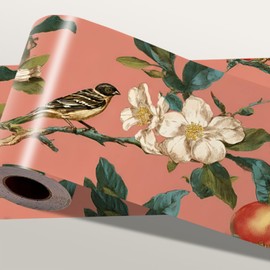 IOHEFY Orange Fruit Wallpaper Border 196x4 Inch Botanical Wall Trim Peel and Stick Citrus Wall Border Removable Vinyl Sticker Floral Orange Tree Design for Kitchen Dining Room Bathroom Decor