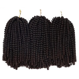 Beyond Beauty 3 Pack Spring Twist Ombre Colours Crochet Braids Synthetic Braid Hair Extensions Low Temperature Fiber (T1B 33)