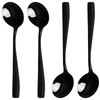 Dehouse 16-Piece Black Soup Spoons - Round Spoon, 7.3 Inch