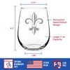Fleur de Lis Stemless Wine Glass - French Fleur de