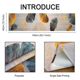 Vintage Table Runner Colourful Turquoise Gold Ginkgo Biloba Table Runner Spring Summer Modern Table Runner Outdoor Weatherproof Table Runner Small Table Runner Outdoor Tablecloth for Holiday Party 40