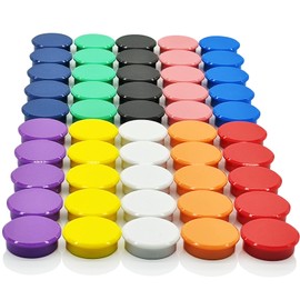 PYJLBX Fridge Magnets, Small Magnets Whiteboard Magnets Strong Magnet Colourful Cute Mini Craft Magnets, Round Magnets Heavy Duty Magnets for Whiteboard, Crafts, Notice Board (50 Pack 10 Colors)
