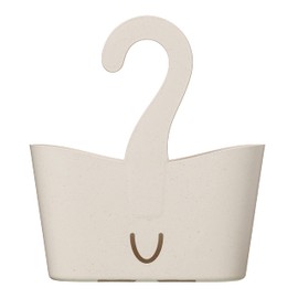 TATAY Shower basket with hooks, polypropylene, 100% recycled materials, multifunctional basket, allows you to hang the basket in the shower, beige, dimensions: 25 x 9 x 28 cm