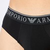 EMPORIO ARMANI Men's Briefs (Pack of 2), Medium Melange Grey/Black,