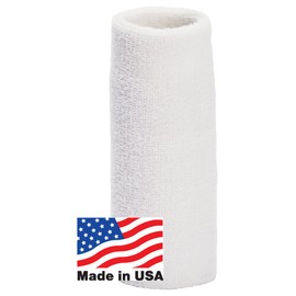 Unique Sports Wrist Towel - 6 inch long thick wristband, White
