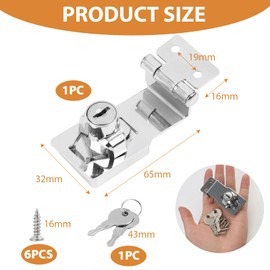 Keyed Hasp Lock Right Angle 90 Degrees Lock Hasp TwistAlloy Security Door Clasp with Padlock and Keys, Twist Knob Locking Hasp for Doors, Cabinets, Sheds, Cupboards, Drawers - Corrosion-Resistant, 3 I