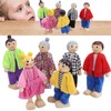 Family Doll Figures Pine Miniature People Toy Set Ornament Educational