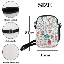 Future Nurse Crossbody Bag Nurse Starter PackSmall Sling Bag Nursing Waterproof Textbook Storage, White