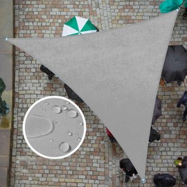 ColourTree Custom Size 13' x 16' x 20.6' Grey TADT16 Triangle Waterproof Sun Shade Sail UPF50 Canopy Awning Shelter, 95% UV Blockage Water Resistant, Outdoor Patio Garden Carport (We Customize)