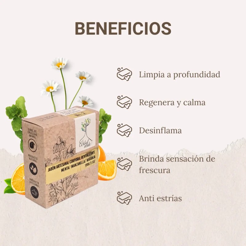3 Pack Jabón Artesanal Corporal Cuidado Natural Vegano 100 G