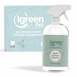 IGreen Pro Multi-surface All Purpose Cleaner | Refill Tablet 12 Water Soluble Pack | Fresh Great Scent | Makes 12 x 16 Fl oz bottles (192 Fl oz total) I Clean All surfaces I Made In USA