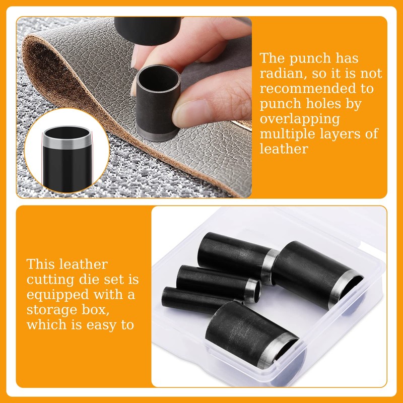Veroave 5 Sizes Leather Hole Punch, Hollow Punch Cutter Tool