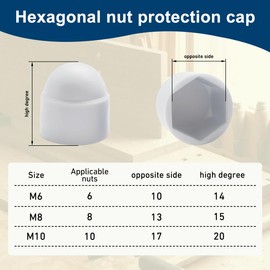 Drenky Pack of 25 Cover Caps for Nuts M6, Spanner Size 10, Protective Caps for Screws, Screw Cover Cap Nut for Protection of Screws and Nuts, White