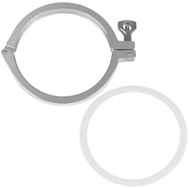 JMCOLMTTri Clamp 6 Inch Single Pin Heavy Duty with Wing Nut Stainless Steel 304 Sanitary Fitting with Ferrule TC 6" Silicone Gaskets