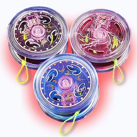 ArtCreativity Yoyos de metal iluminados para niños, juego de 3, juguetes clásicos YoYo con LED intermitentes, recuerdos de fiesta de cumpleaños iluminados, rellenos de bolsas de regalo, rellenos de