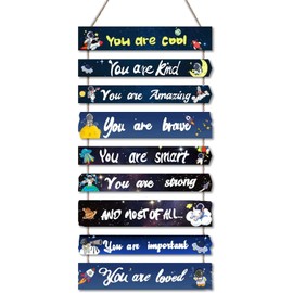 Kepuarm Outer Space Room Decor for Boys, The Solar System Wall Decoration, Space Nursery Decor, Space Themed Decor for Kids Teens Toddler Boy Baby Bedroom Nursery Dorm Decor (Inspirational Quotes)