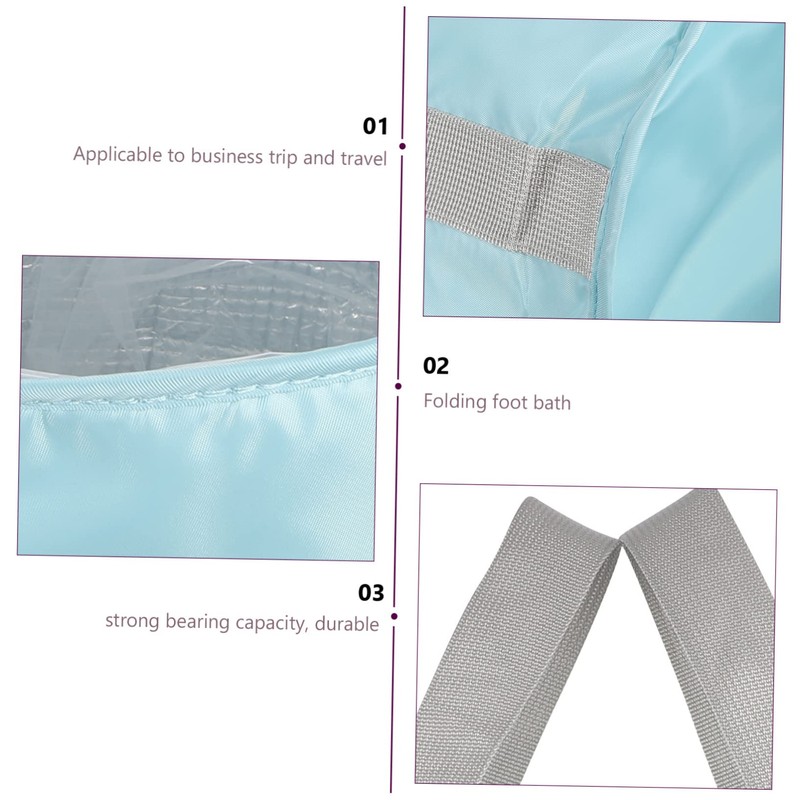 Minkissy Portable Foot Bath Basin Foldable Foot Soak Bucket Foil