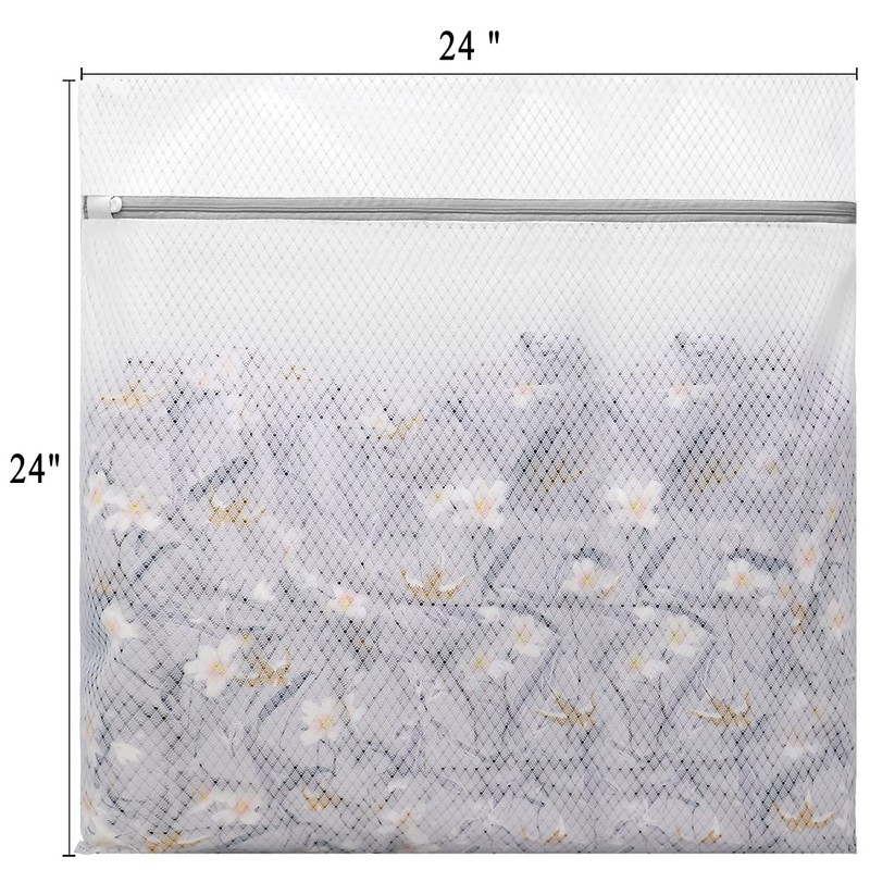 2Pcs Durable Diamond Mesh Laundry Bags for Delicates 24 x