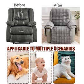 AHSBND Armrest Covers Sofa Non-Slip TV Chair Protective Cover Armchair Protector Relaxing Chair Cover for Home with Children and Pets Dog (Beige)