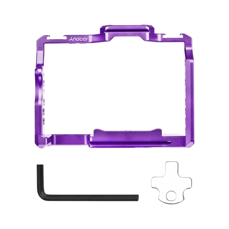 Andoer Camera Cage Aluminum Alloy Video Cage with Dual Cold