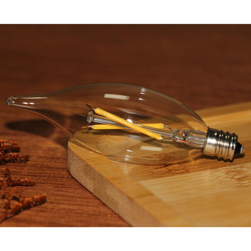 FANNIS 6 Pack B10 Flame Tip Filament LED Bulb, 2W