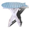 Beachy Folding Table - Fish Light Blue 19 x 20