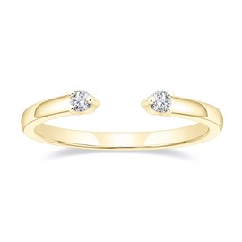 Mameloly Wedding Bands for Women Gold Open Stackable CZ Cubic Zirconia Engagement Rings for Her Size 4