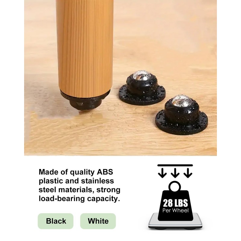 TRVL FIELDER Self Adhesive Caster Wheels for Furniture, Small Casters