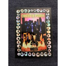 CIRCUS OF POWER Vices VINTAGE LOOK Glossy HOLO Decal/Sticker  4x3”
