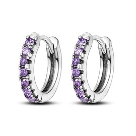 CYCUFF 925 Sterling Silver Hoop Earrings Colourful Cubic Zirconia Jewellery Earrings for Women Set Earring Gifts for Her, Sterling Silver