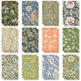 GreenPine 24 Pcs Mini William Morris Floral Notebooks, Mini Notebook Collections Inspirational Notepads Small Pocket Notebook for Kids Teacher School Office Gift Bulk Prizes Travel Supplies
