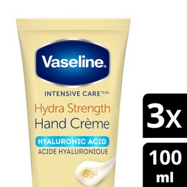 Vaseline Intensive Care Hand Cream moisturizer for dry skin Hydra Strength made with hyaluronic acid, vitamin C and shea butter 100 ml Pack of 3