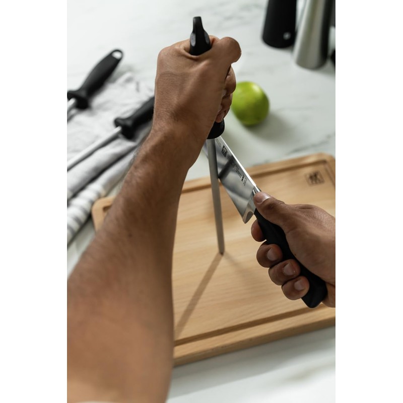 ZWILLING J.A. Henckels 32576-230 Poly Sharpening Steel, 9", Black/Stainless Steel