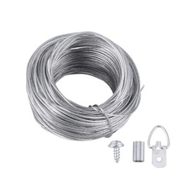 TEHAUX 20sets Cable Hanging Hook Kit with Picture Frame Hangers Durable Photo Frame Wire for Wall Decorations for Home Office School