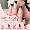 EternalClassic Black French Tip Press on Nails Long Square Fake