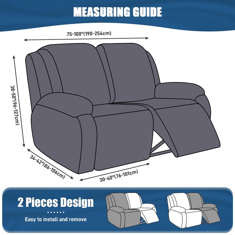 TAOCOCO Recliner Loveseat Covers Stretch Sofa Covers for 2 Seat