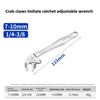 7-10mm Self-Adjusting Ratchet Wrench with Crab Claw Jaw and 30°