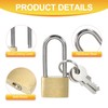 PATIKIL Solid Brass Padlocks 1.6", 2 Pcs Keyed Different Long