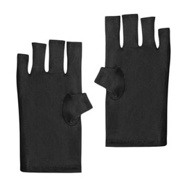 1 Pairs Anti UV Gloves Hand UV Protection Fingerless Gloves Professional UV Shield Glove Protection Gloves UPF 50+ Anti UV Fingerless Protect Hands for Manicures, Driving Car(COLOR:black)
