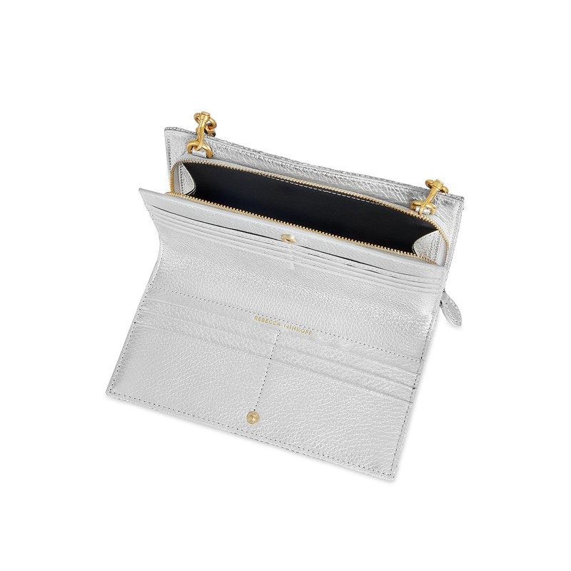 Rebecca Minkoff Soft Wallet On A Chain, Silver
