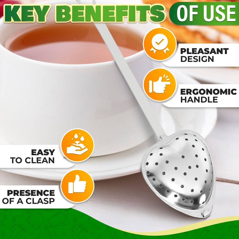 12Pcs Heart Shaped Tea Infuser, Tea Strainers for Loose Leaf