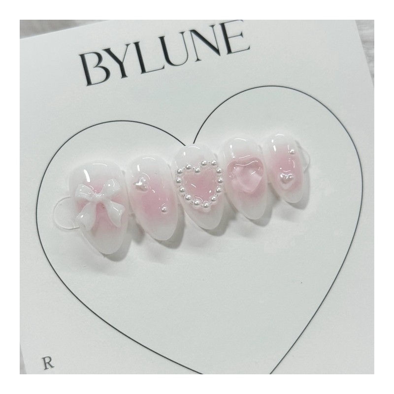Mongle Cheek Handmade Nail Tips Nail Tips - Almond /