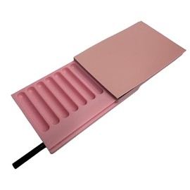 Fenny's Creations Elegant Snuff Wallet Storage Box, Multi-Compartment, Portable, Matt Black (Pink Case With Printed Top)