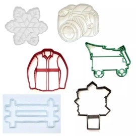 AJT CHRISTMAS FAMILY PICTURES WINTER PICS SET OF 6 COOKIE CUTTERS MADE IN USA PR1611