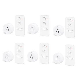 Remote Control Outlet, NineLeaf 6Set Wireless Plugs Outlet, Remote Light Switches Wireless, Timer Outlet for Lights, Lamps, Fans, Small Appliance, 15A/1500W, Up to 500ft Range