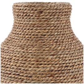 Deco 79 Seagrass Handmade Decorative Vase Wrapped Centerpiece for Home Decoration, 8" x 8" x 16", Brown