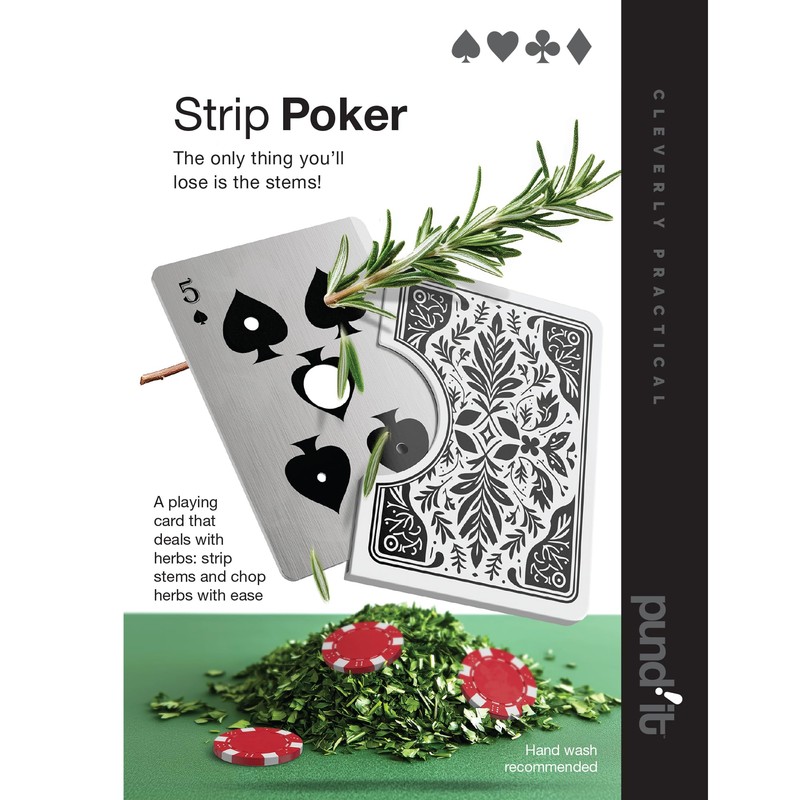 Pund'it Strip Poker Herb Multitool, Playing Card Themed 5 Hole